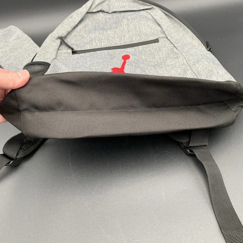 Air Jordan Backpack w/ Pouch Pencil Case Gray & Black Carbon Heather Large‎ Size